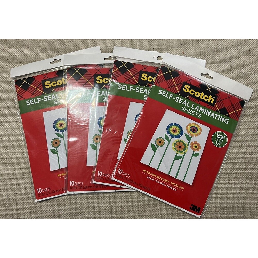 Scotch Self-seal Laminating Sheets, Lot of 4 Packs, 40 Sheets. New In Package